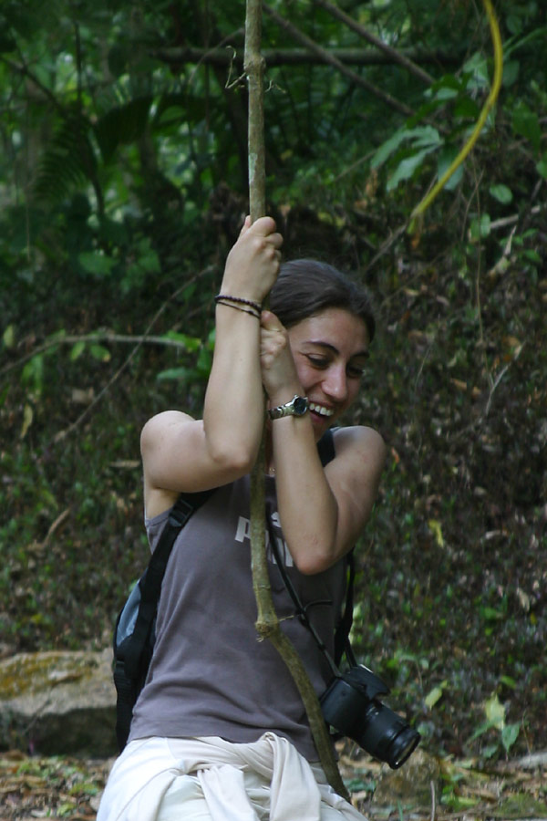 [Photograph: Sarah as Tarzan]